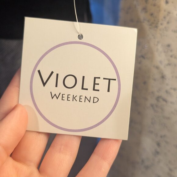 NWT V by Violet Weekend Tunic Navy Blue Preppy Sweater Dress Size S - Picture 6 of 11